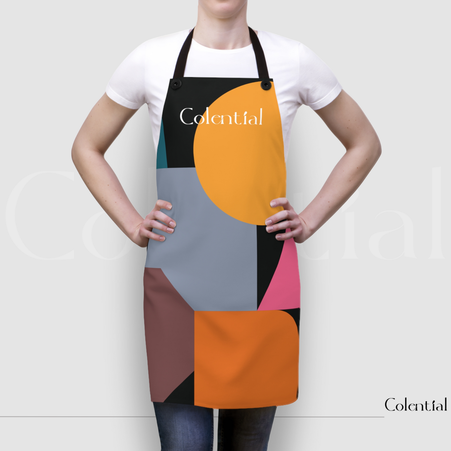 Colential Kitchen Polyester Uni-Sex Apron - K0307