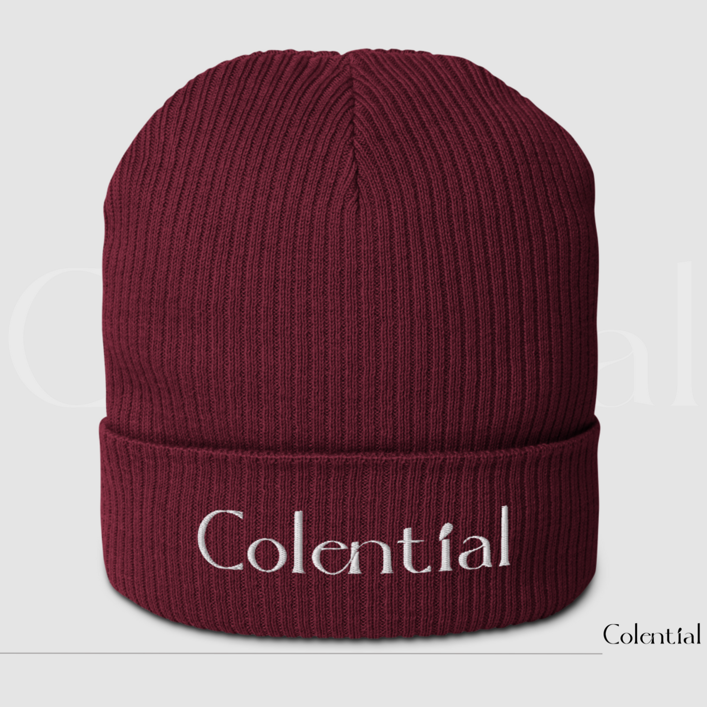 Colential Embroidered Organic ribbed beanie - CR900