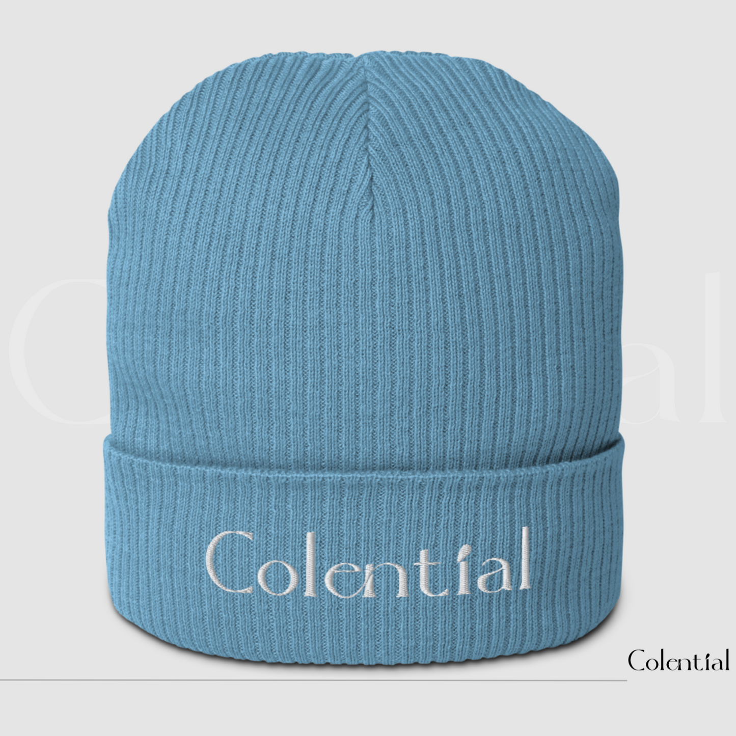 Colential Embroidered Organic ribbed beanie - CR900