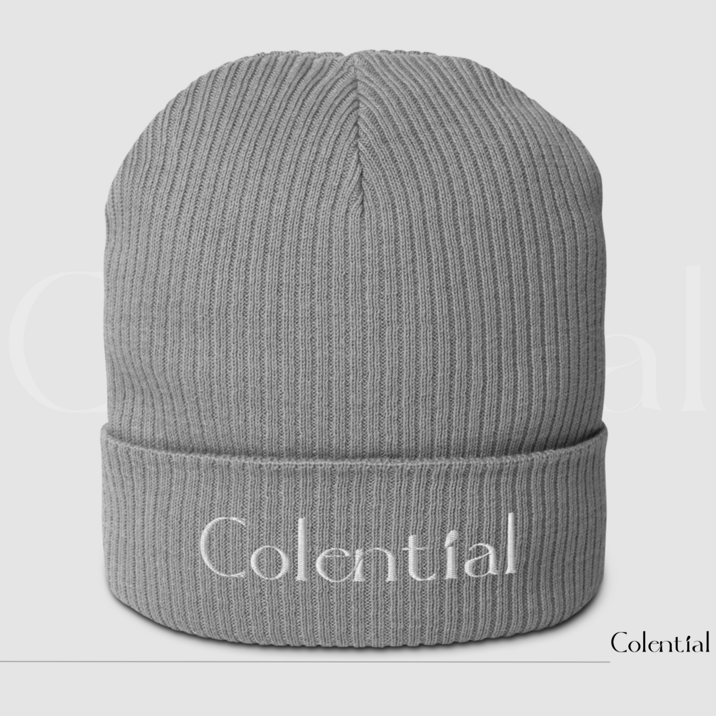 Colential Embroidered Organic ribbed beanie - CR900