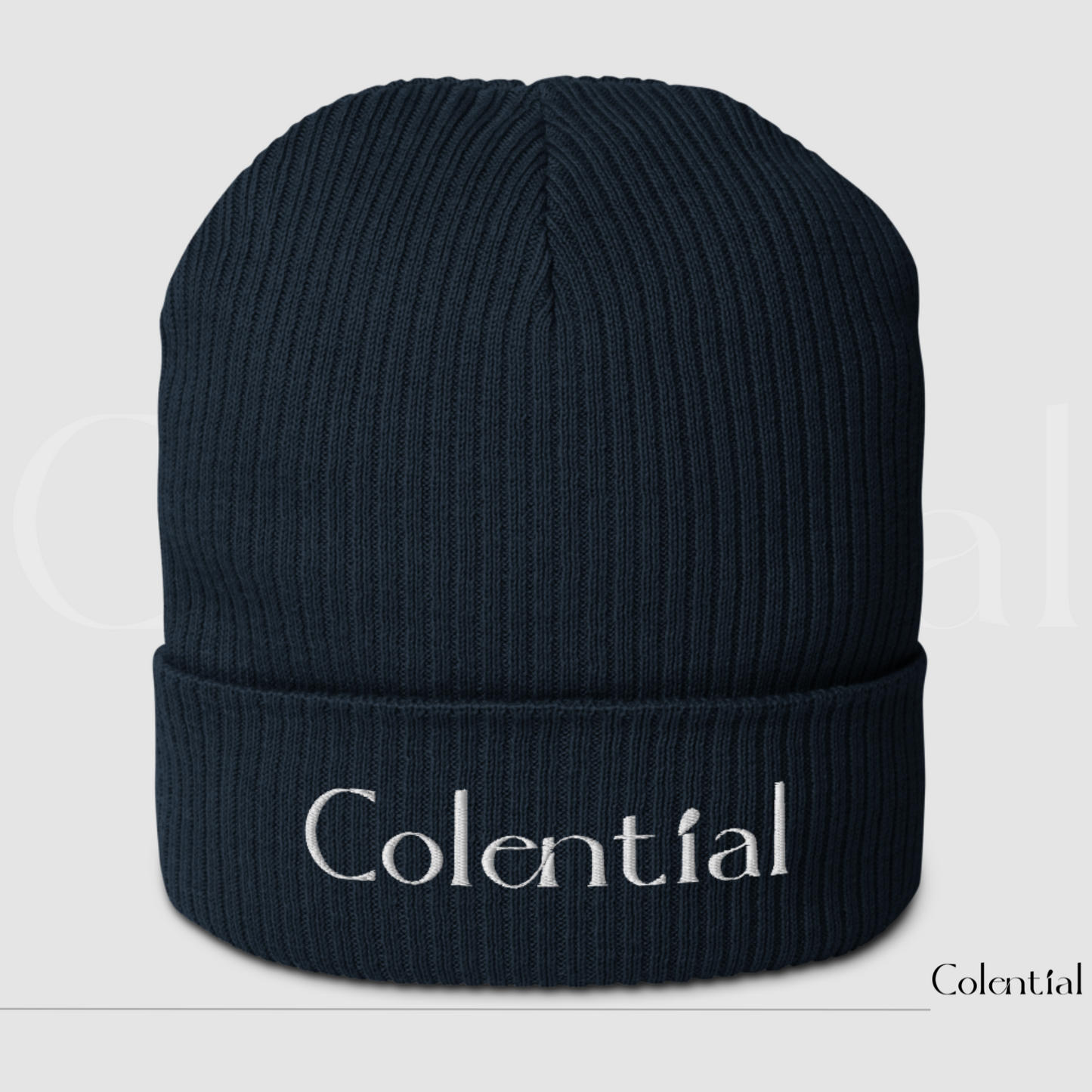 Colential Embroidered Organic ribbed beanie - CR900