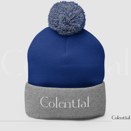 Colential Embroidered Pom-Pom Beanie - CR903