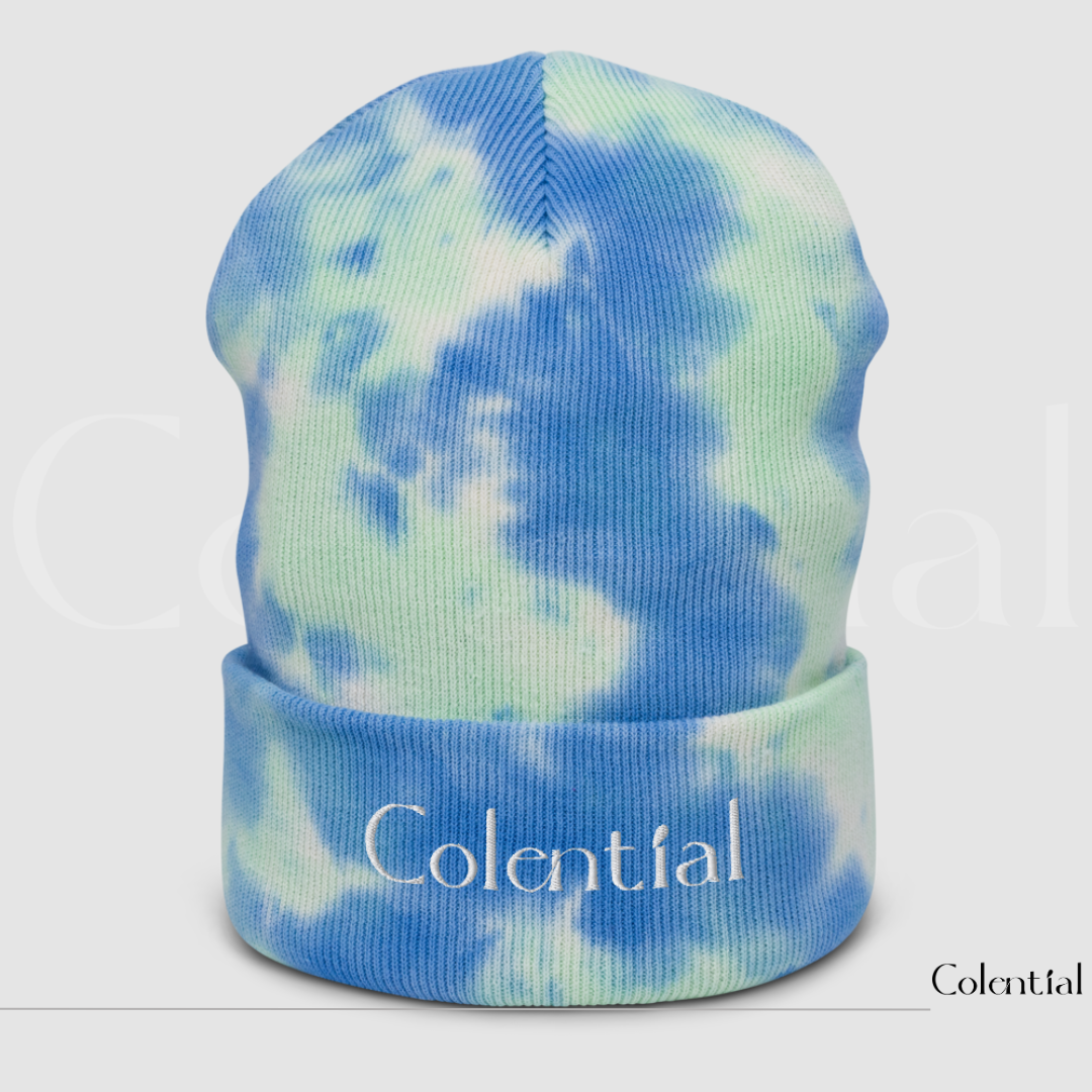 Colential Embroidered Tie-dye Cufed beanie - CR905