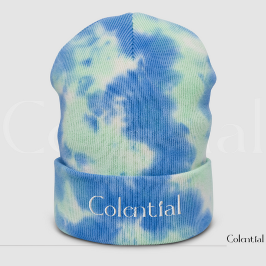 Colential Embroidered Tie-dye Cufed beanie - CR905