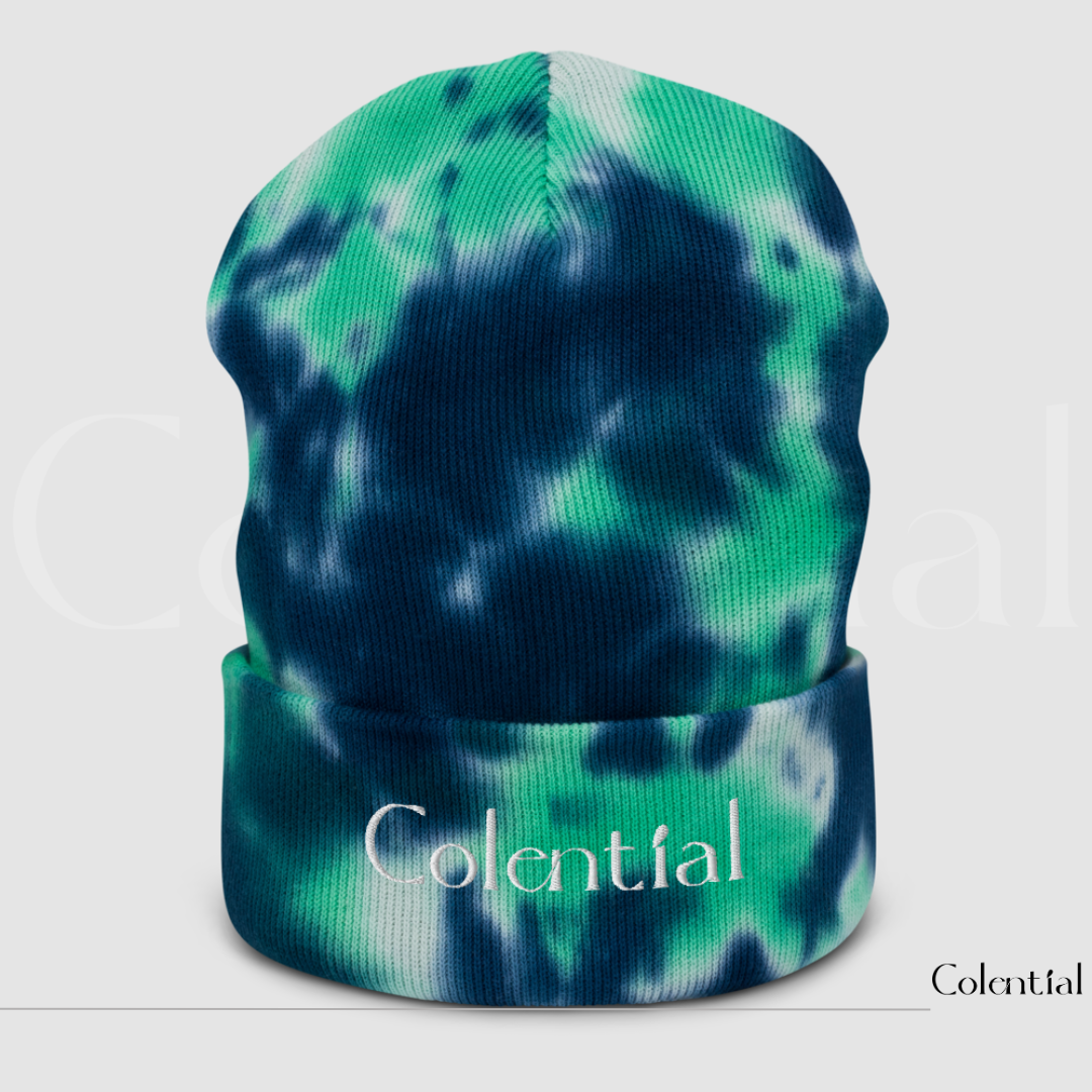 Colential Embroidered Tie-dye Cufed beanie - CR905