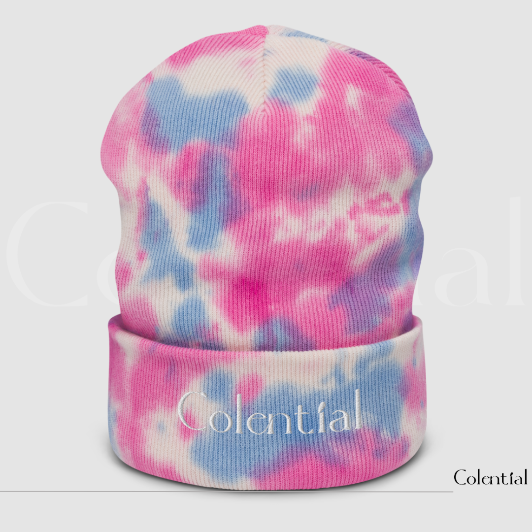 Colential Embroidered Tie-dye Cufed beanie - CR905