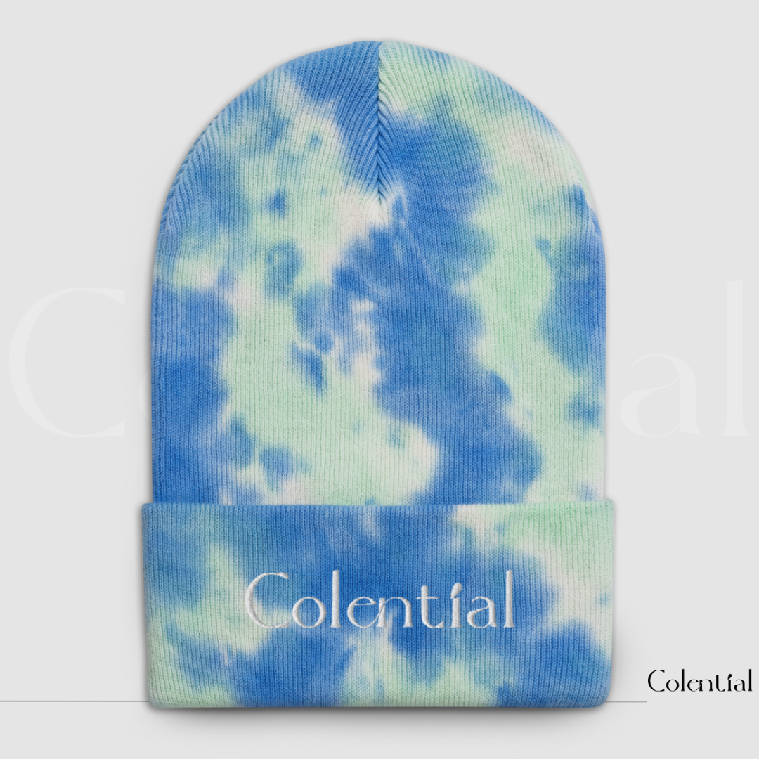 Colential Embroidered Tie-dye Cufed beanie - CR905