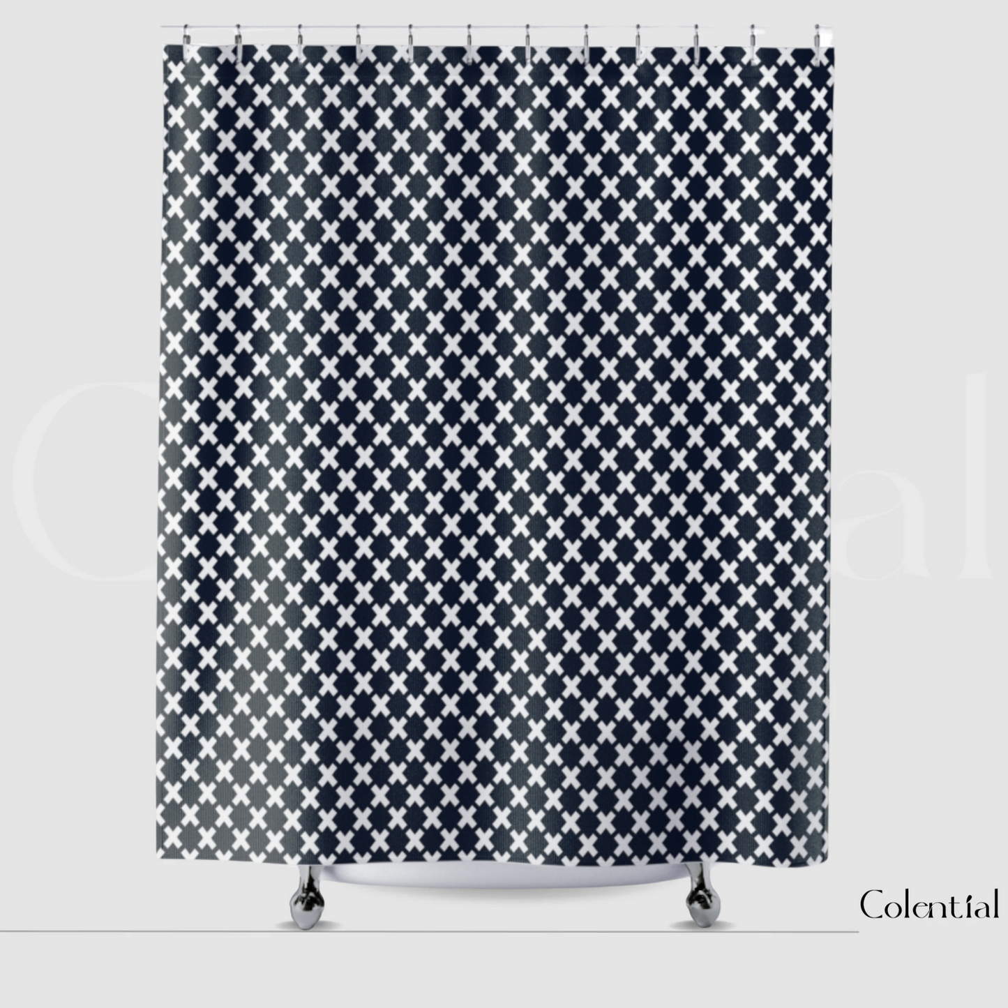 Colential Custom Textured Fabric Shower Bathroom Curtain - BCCUS