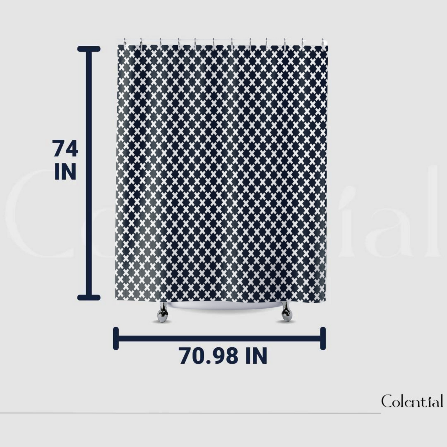 Colential Custom Textured Fabric Shower Bathroom Curtain - BCCUS