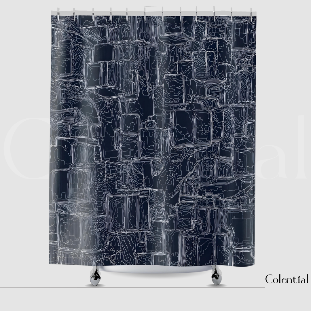 Colential Textured Fabric Shower Bathroom Curtain - BC004