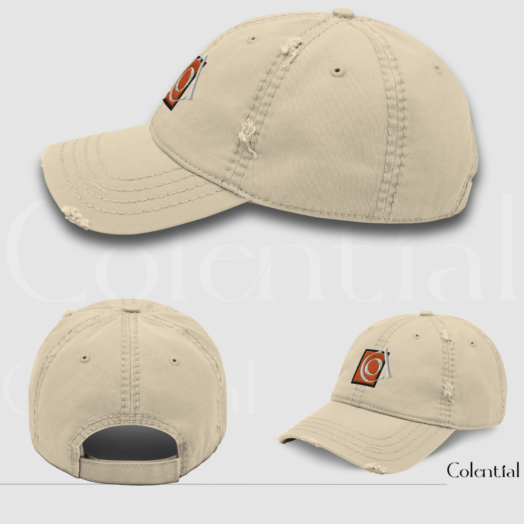 Colential Distressed Embroidered DAD Hat - CW808