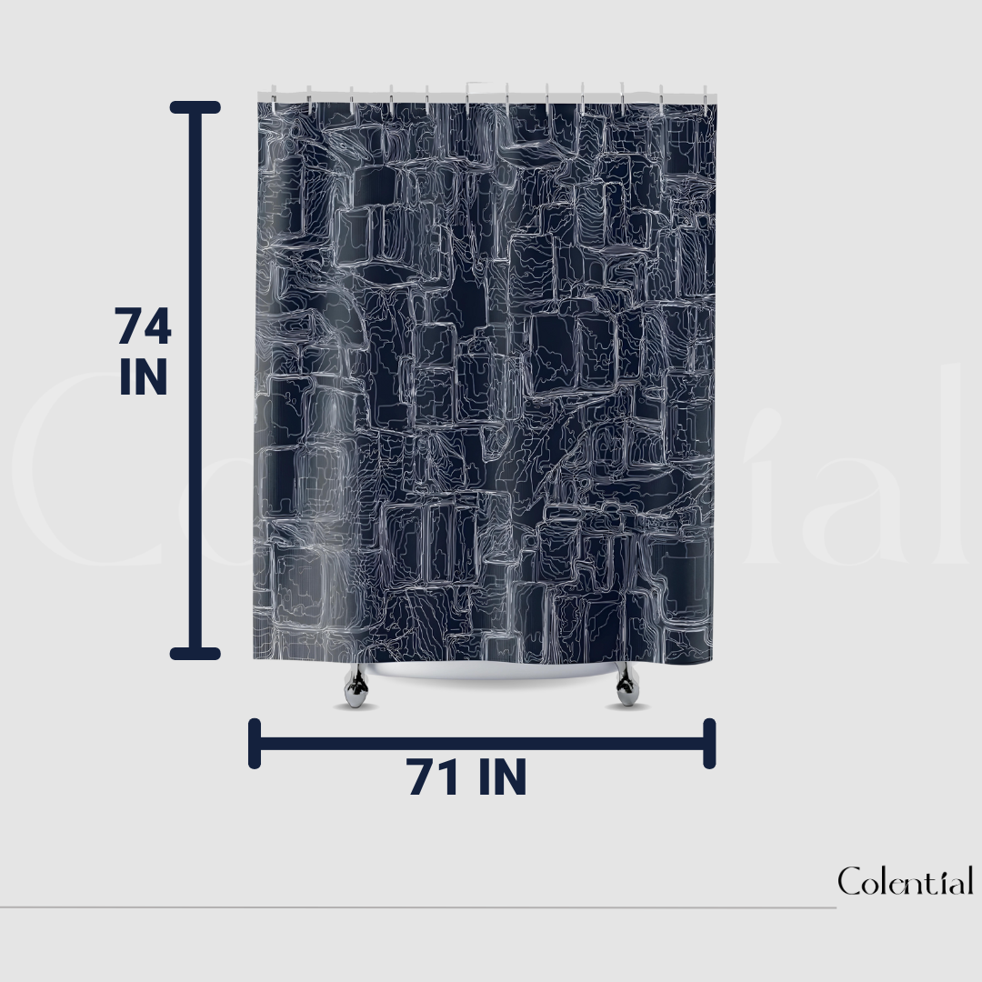 Colential Textured Fabric Shower Bathroom Curtain - BC004