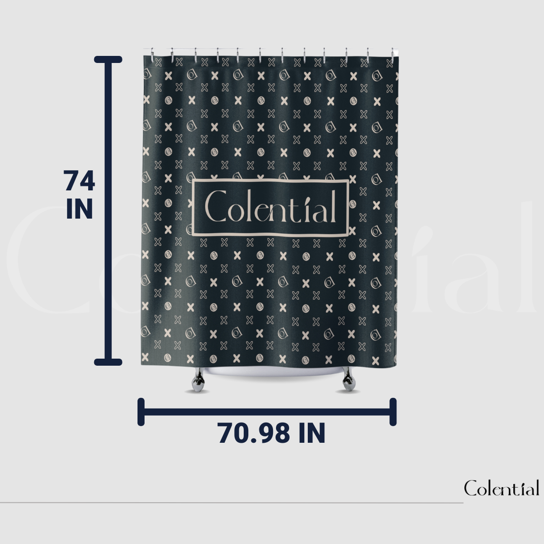 Colential Textured Fabric Shower Bathroom Curtain - BC015