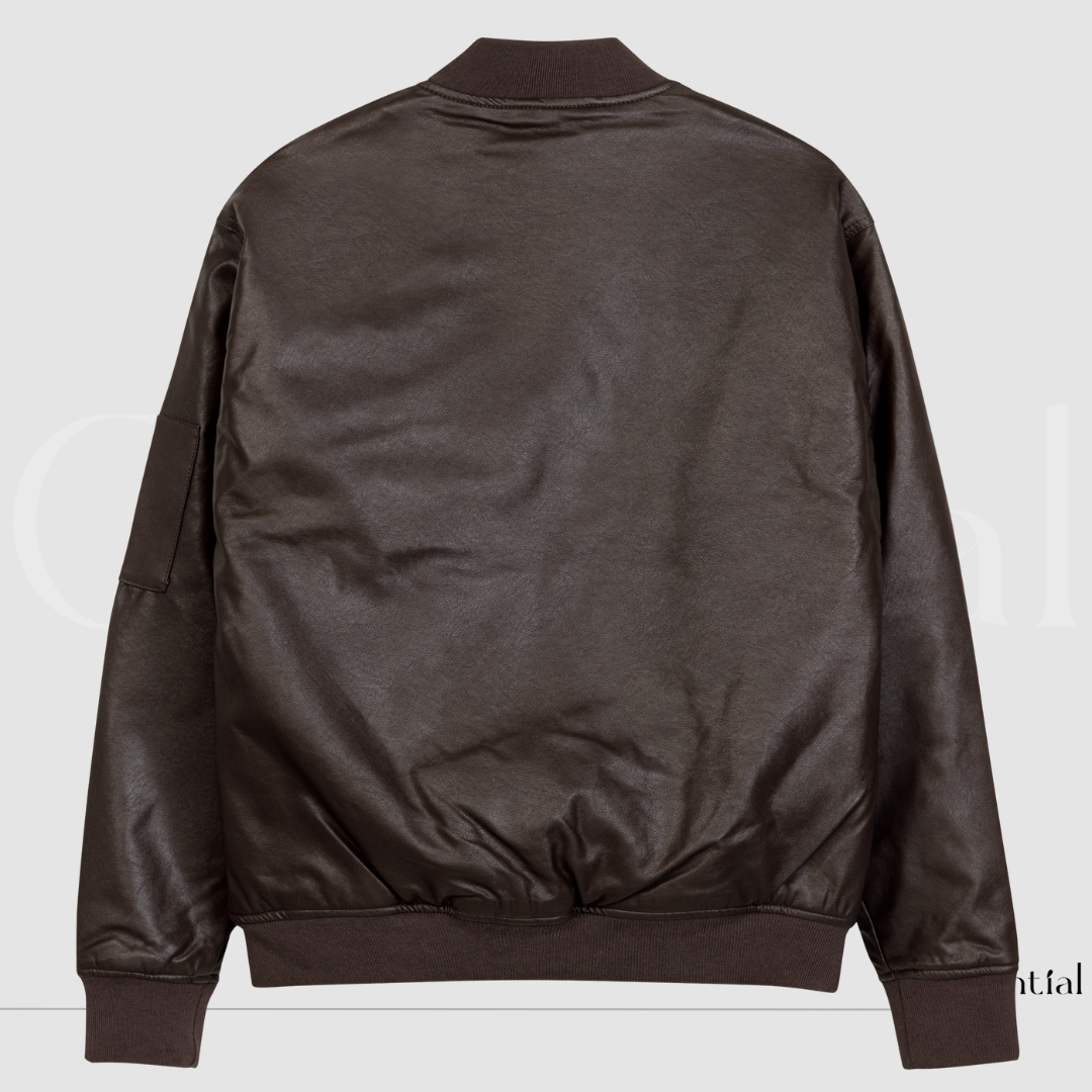 Colential Faux Leather Bomber Jacket - CQ005