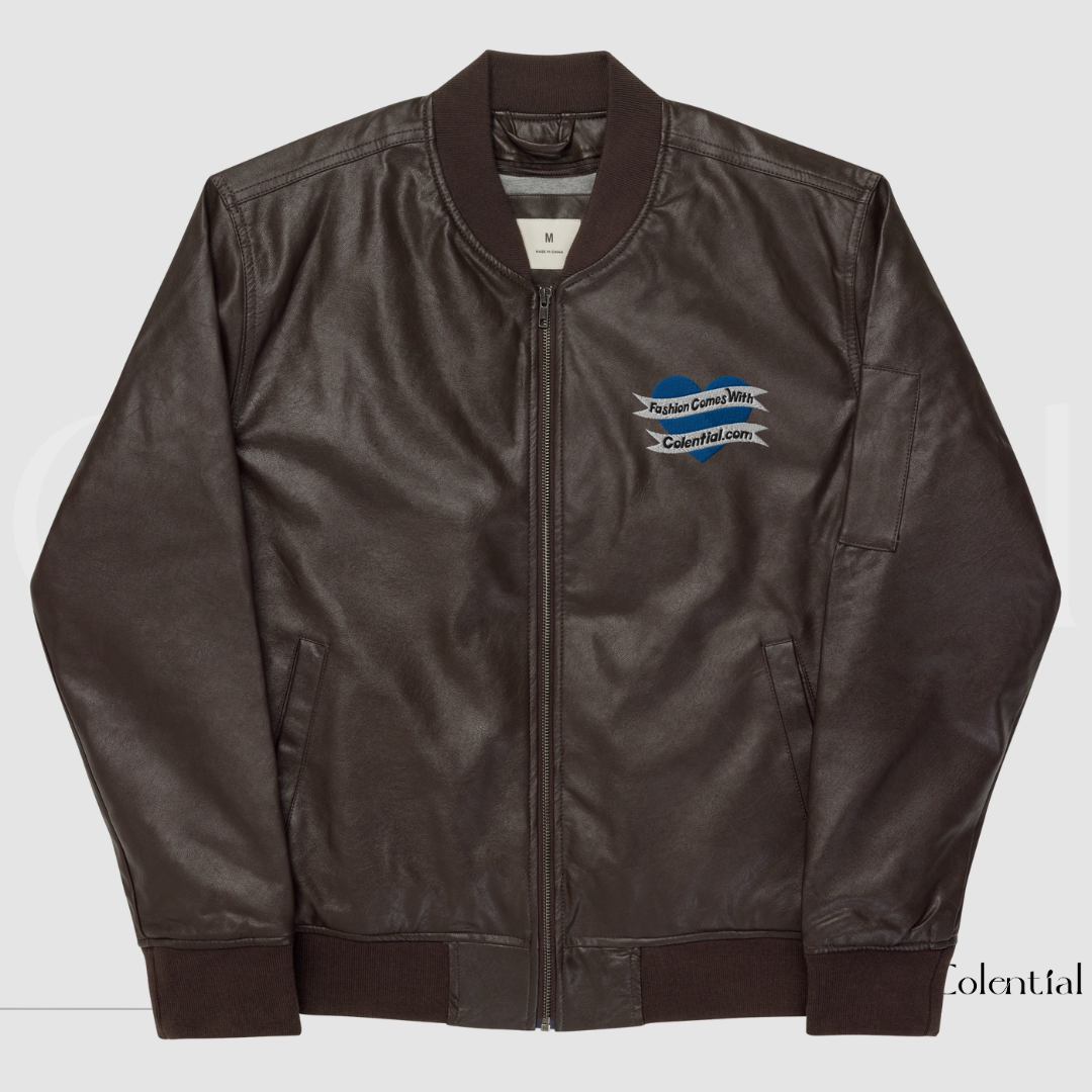 Colential Faux Leather Bomber Jacket - CQ005