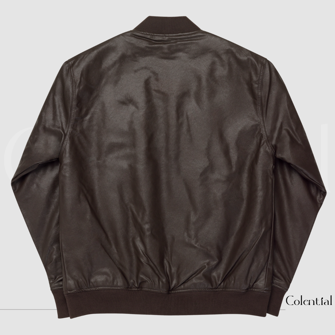 Colential Faux Leather Bomber Jacket - CQ005