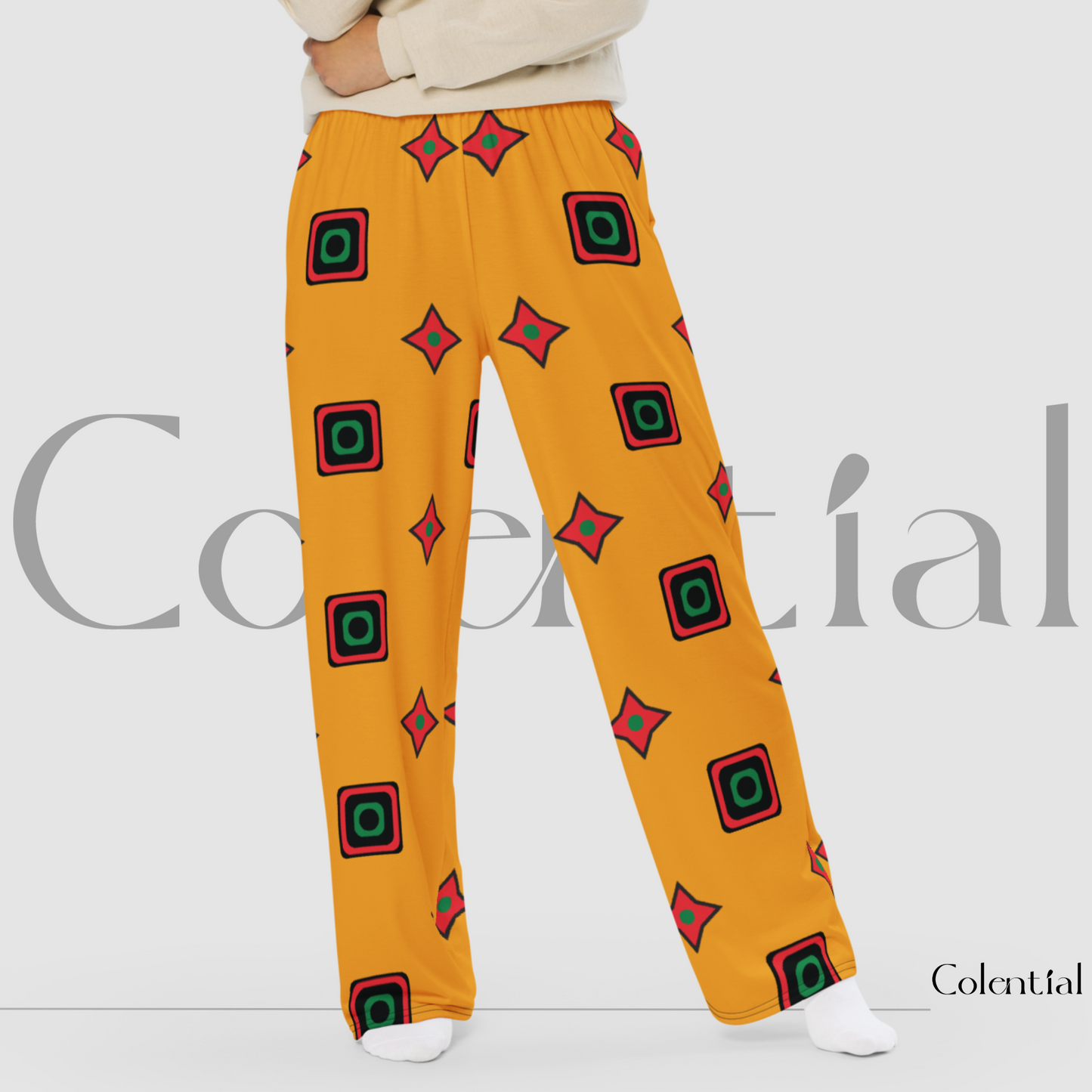 Colential AOP wide-leg pants - GK007