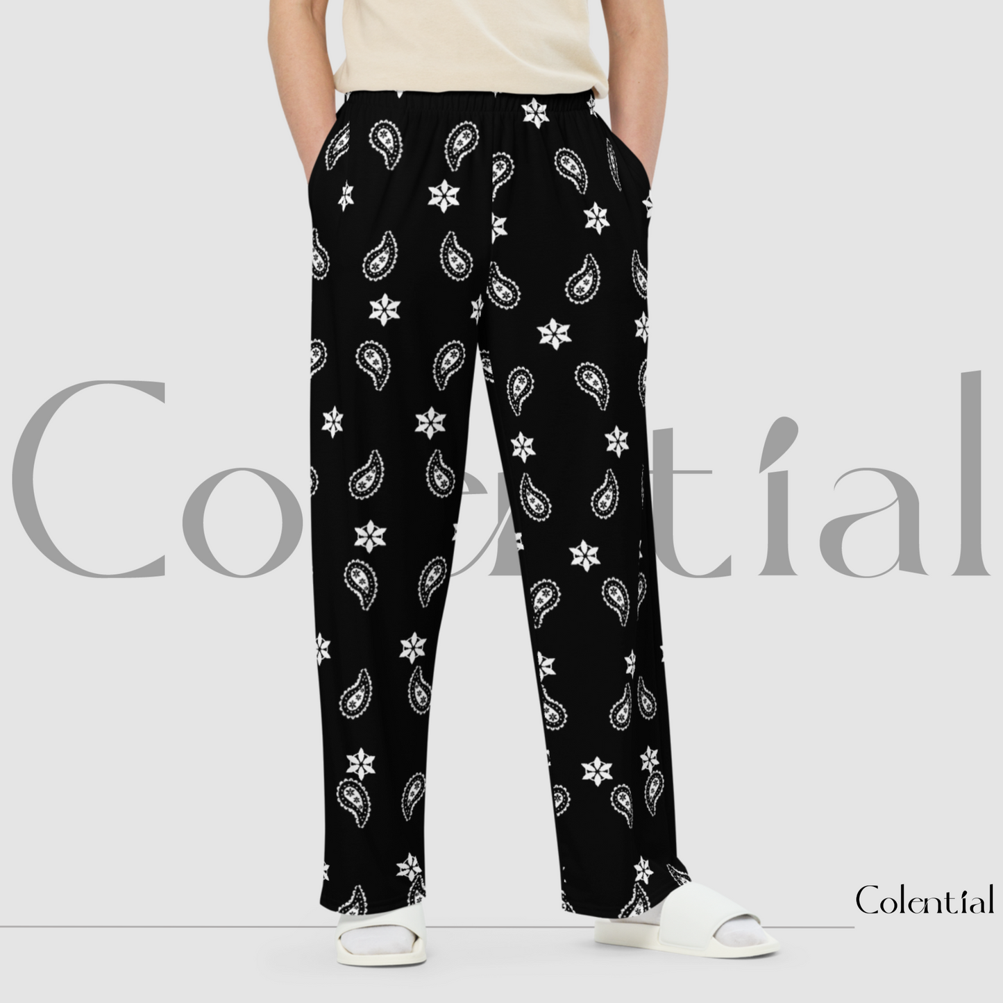 Colential AOP wide-leg pants - PK013