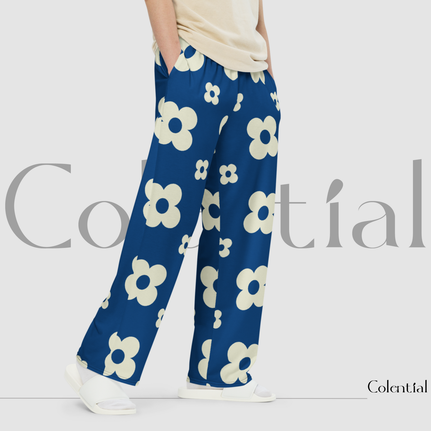 Colential AOP wide-leg pants - PK008