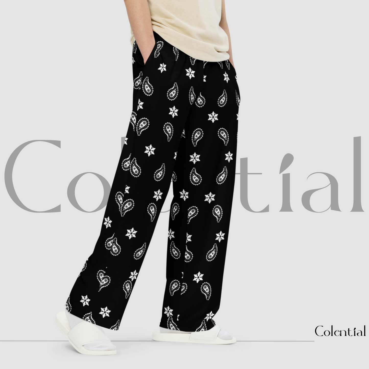 Colential AOP wide-leg pants - PK013