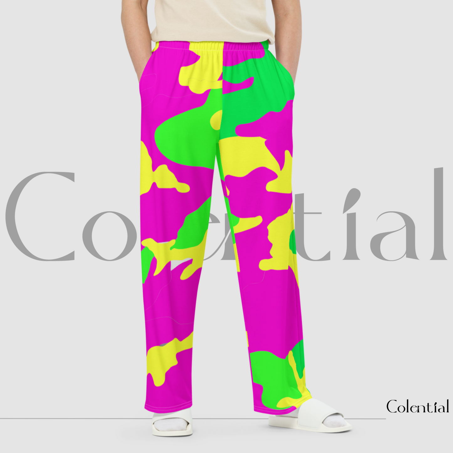 Colential AOP wide-leg pants - Pk001