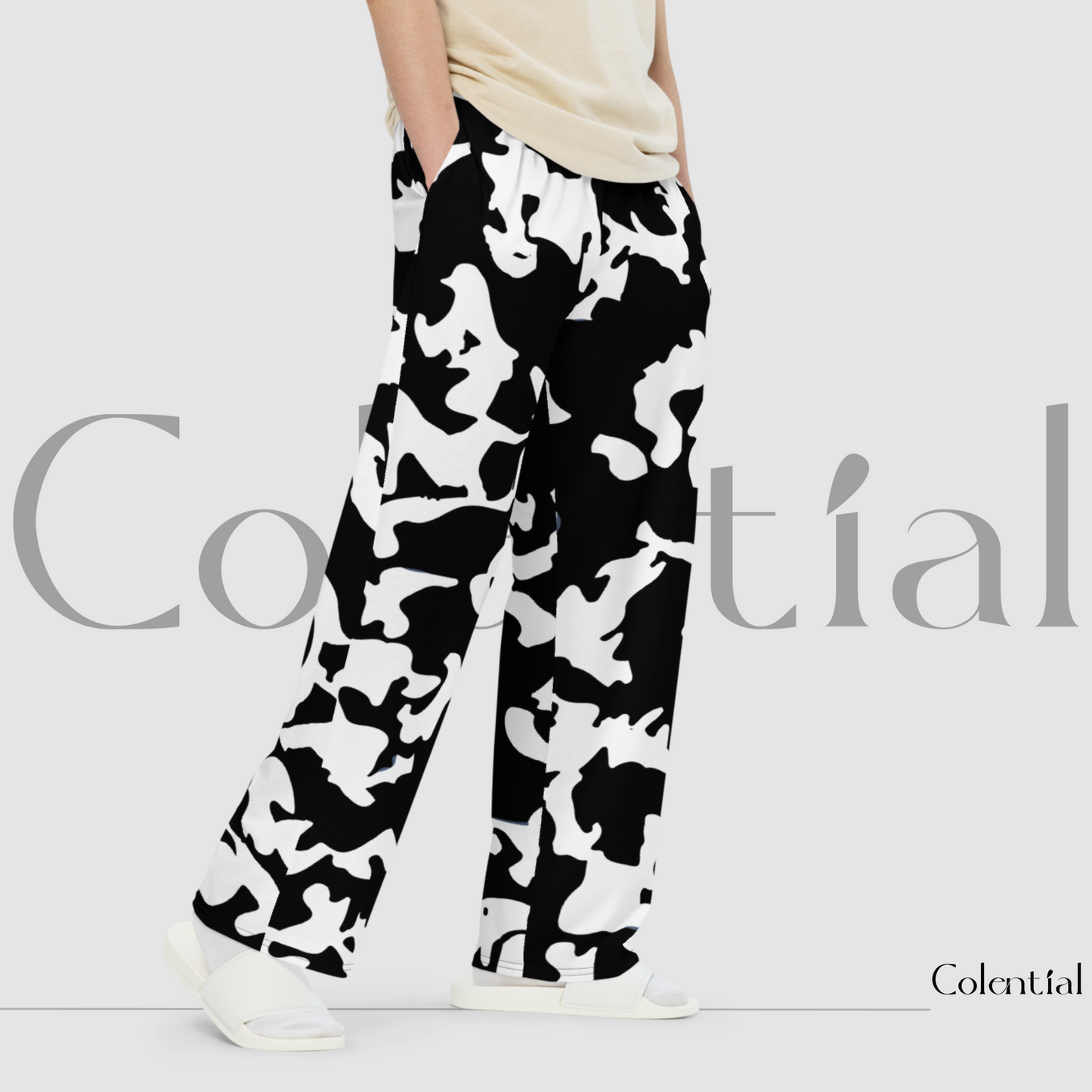 Colential AOP wide-leg pants - PK014