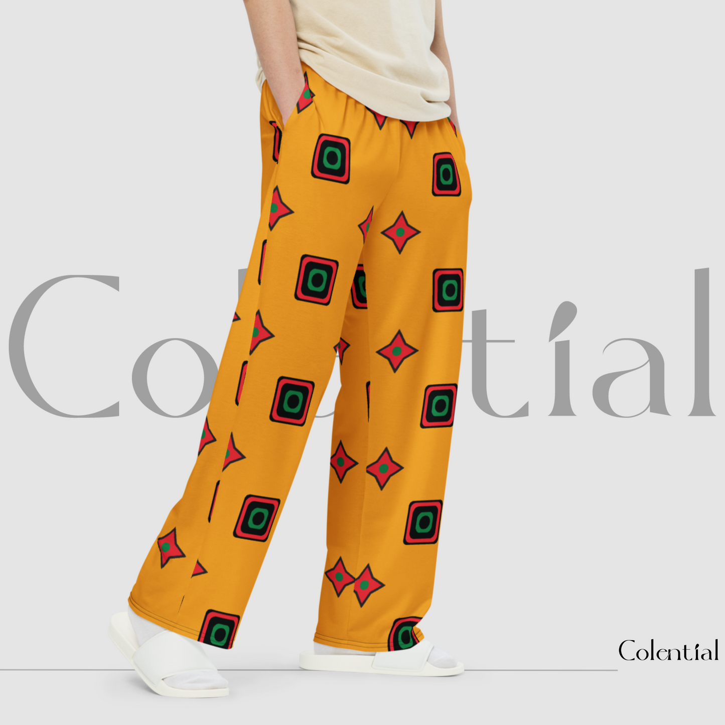 Colential AOP wide-leg pants - PK007