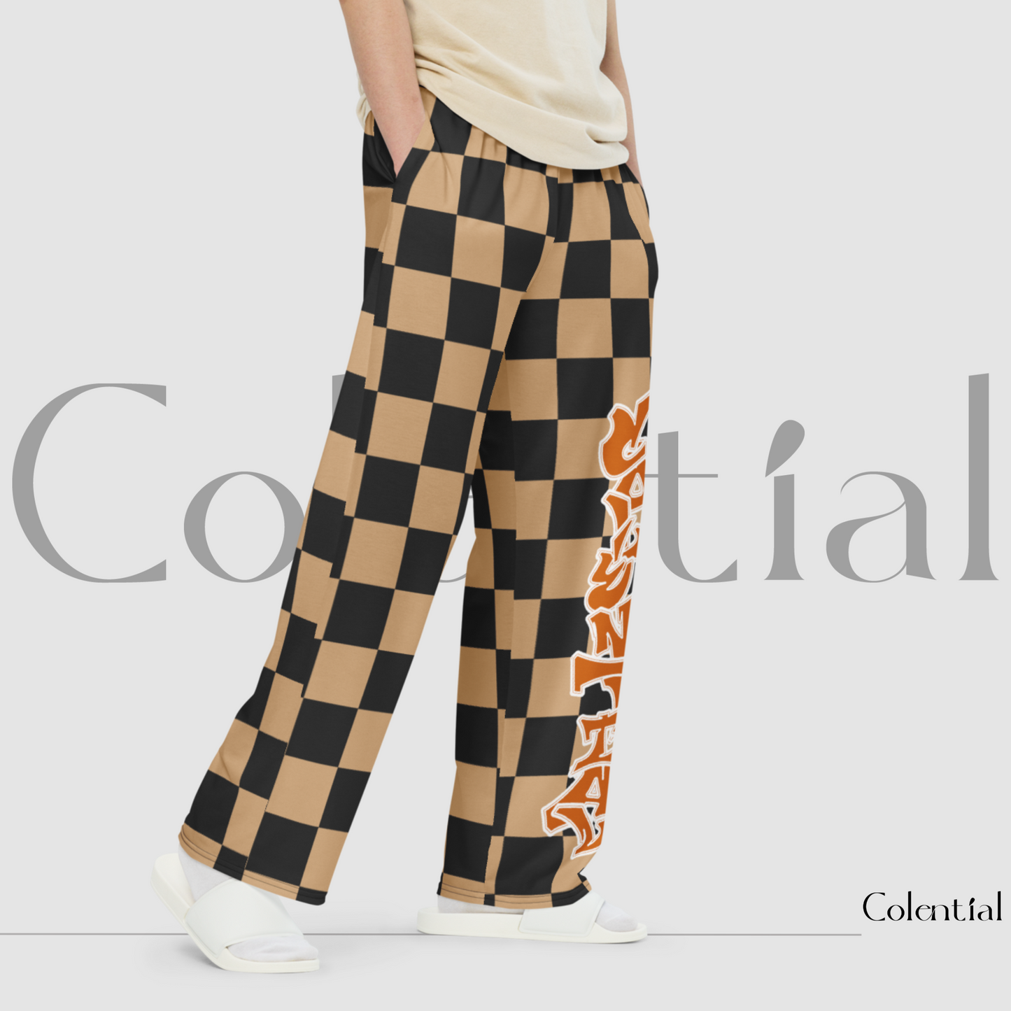 Colential AOP wide-leg pants - PK012