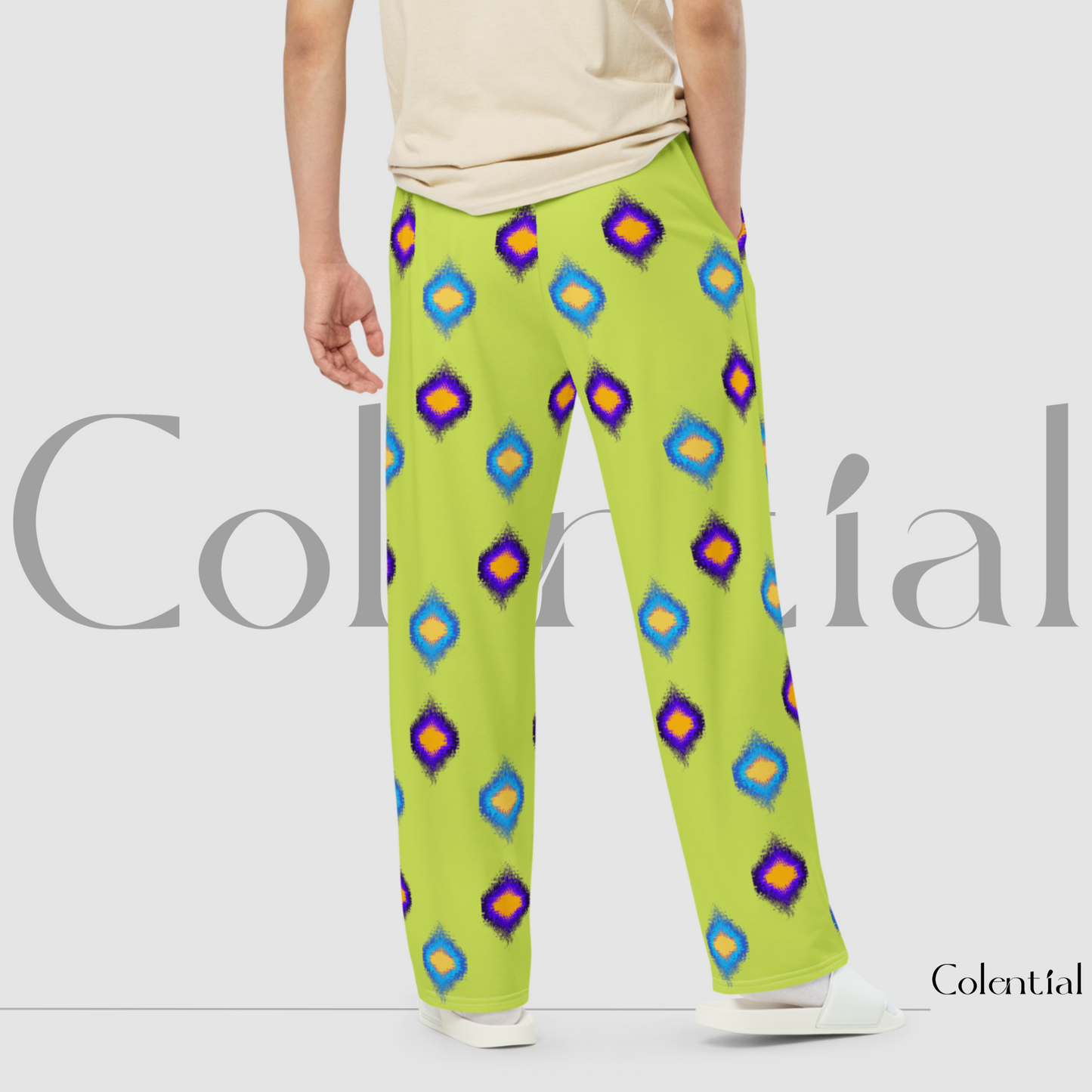 Colential AOP wide-leg pants - PK004