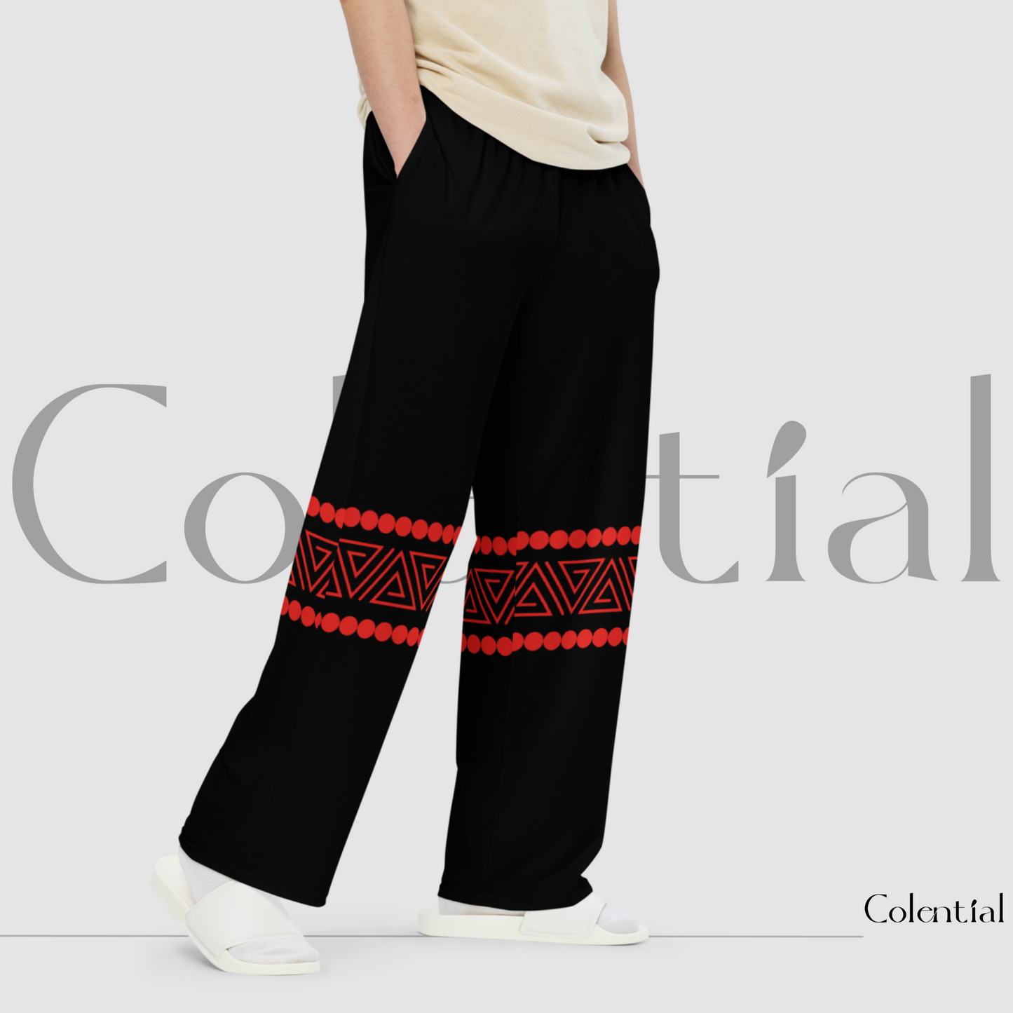 Colential AOP wide-leg pants - PK010