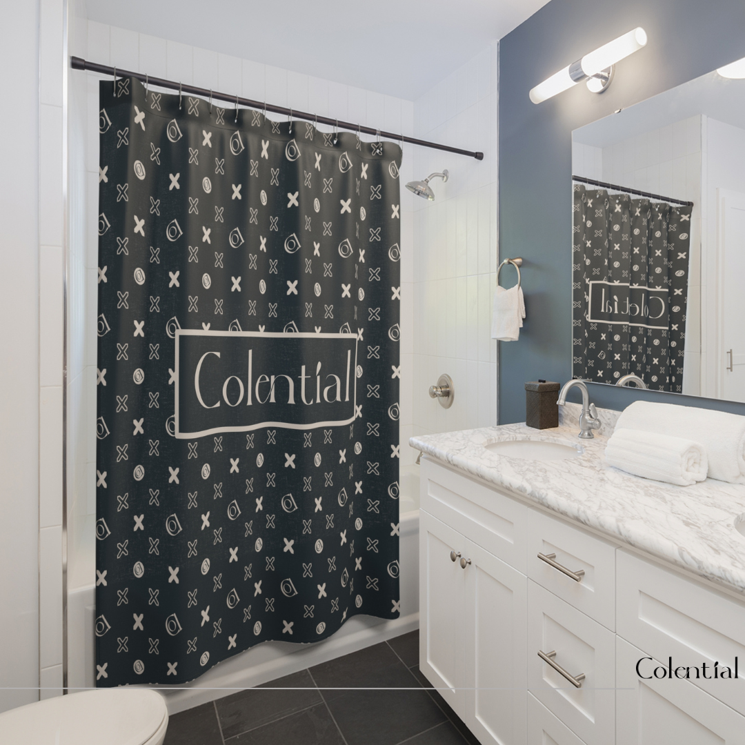 Colential Textured Fabric Shower Bathroom Curtain - BC015