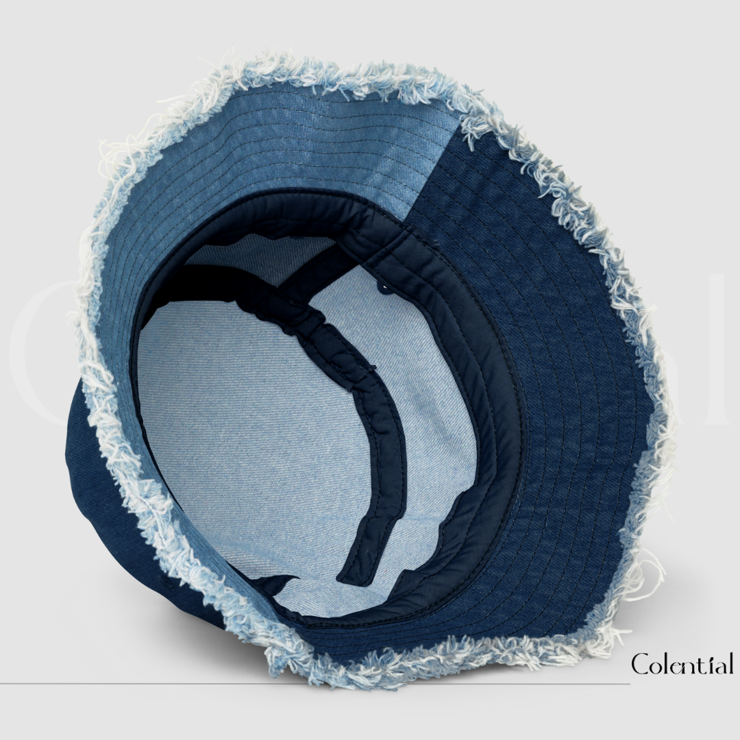 Colential Embroidered Distressed denim bucket hat - CB100